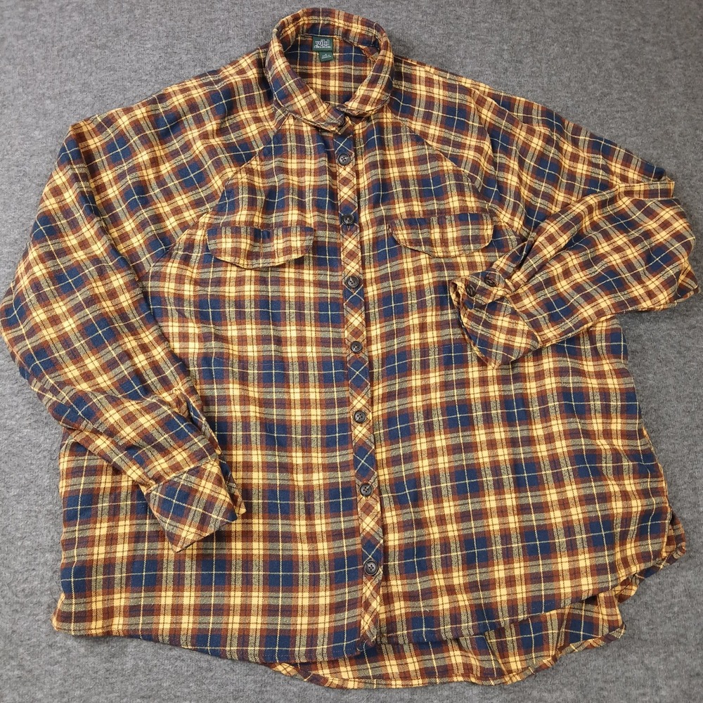 Wildβ Fable Womens Shirt Yellow Brown Navy Blue Medium 331022375